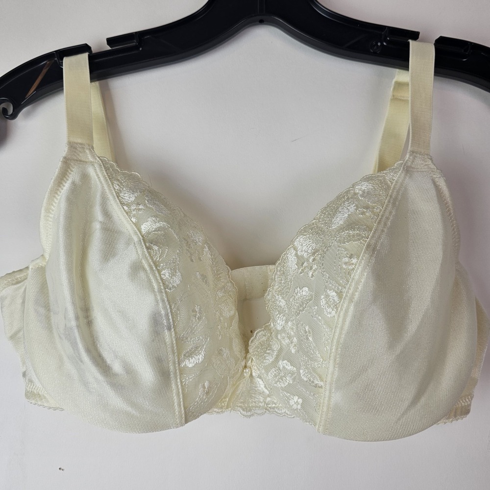 Wacoal Bra Womens 34D Ivory Lace Underwire Full Coverage Adjustable 85231‎ VTG